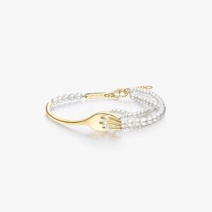 HEFANG Fork Pearl Spaghetti Bracelet NEW